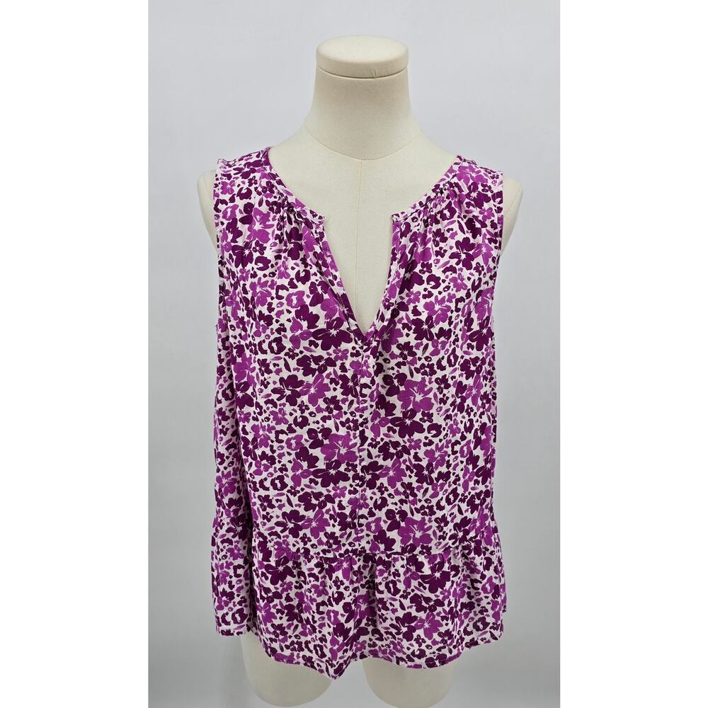 GAP Purple‎ Fairycore Botanical Floral Sleeveless Blouse